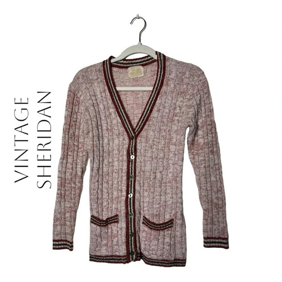 1941. SHERIDAN BUTTON FRONT LONG SLEEVE‎ KNITTED CARDIGAN SEE MEASUREMENTS - Picture 1 of 7